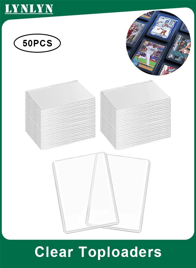 LYNLYN 50PCS Clear Toploaders, Hard Plastic Card Sleeves for Trading Game Sports Cards Photocards Storage and Display（76 × 102 mm） - Image 1